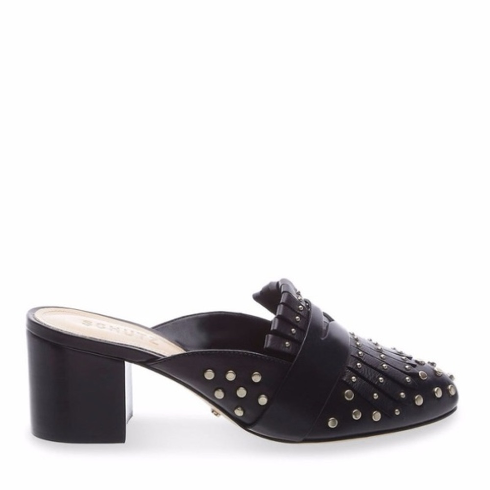 Schutz Pip Slide Mules Heels